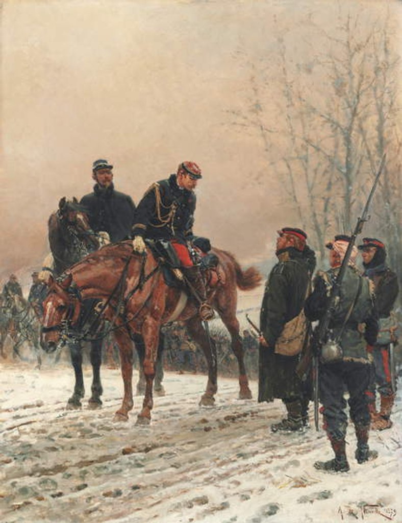 Detail of The Salute, 1879 by Alphonse Marie de Neuville