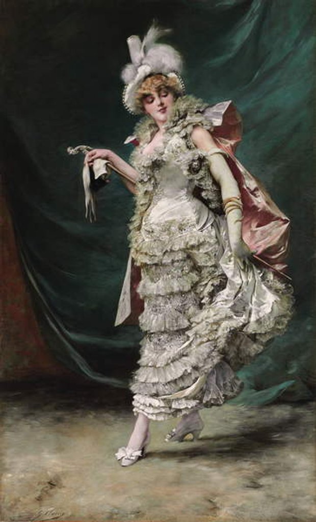 Detail of Dressed for the Ball by Georges Clairin