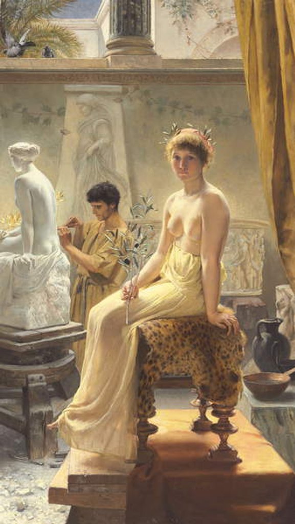 Detail of The Sculptor's Model by Angelo Courten