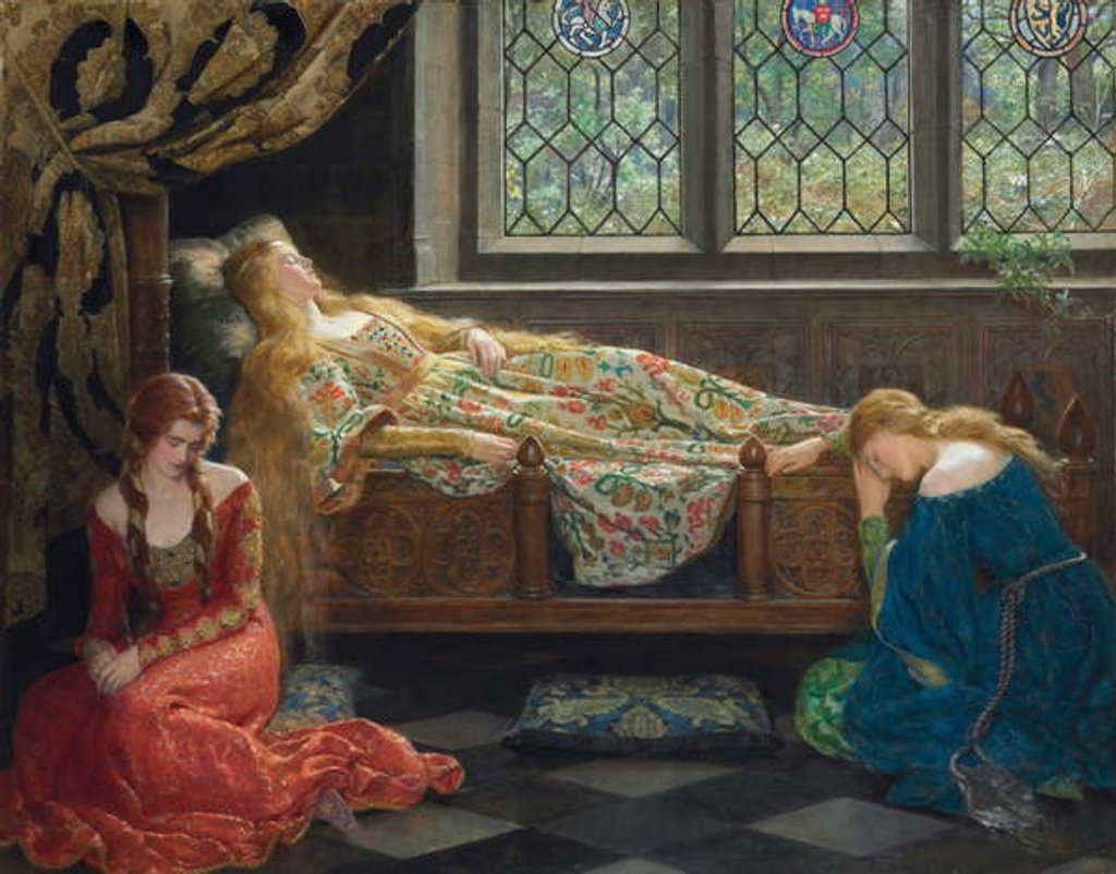 Detail of The Sleeping Beauty, 1921 by John Collier