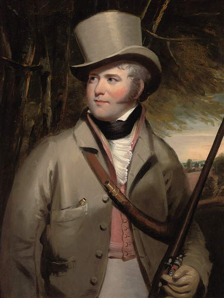 Detail of Portrait of a Gentleman with Sporting Gun in a Landscape by Ramsay Richard Reinagle