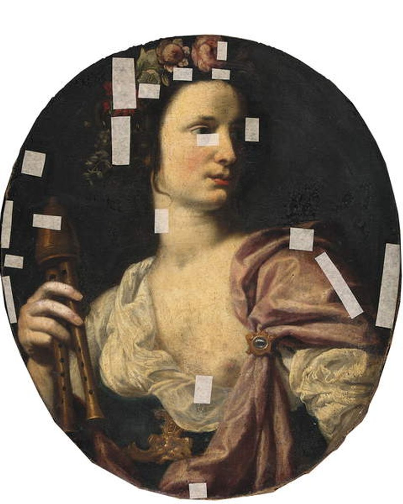 Detail of The Muse Euterpe by Lorenzo Lippi
