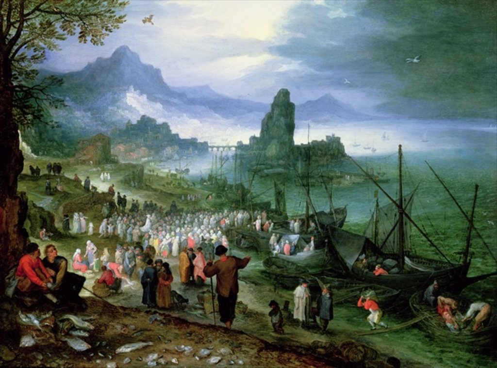 Detail of Christ Preaching on the Sea of Galilee by Jan the Elder Brueghel