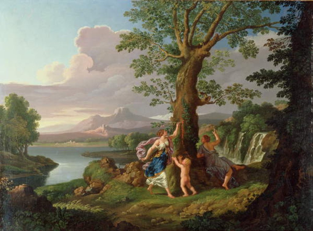 Detail of River Landscape with a Nymph Plucking a Branch from a Bleeding Tree by Andrea Locatelli