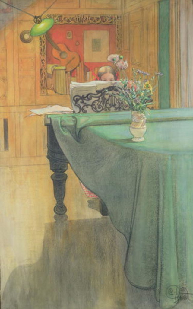 Detail of Brita at the Piano, 1908 by Carl Larsson