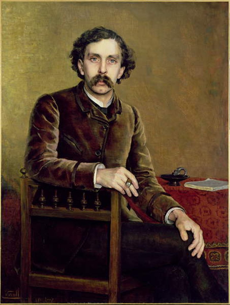 Detail of Portrait of Stephane Mallarme, 1887 by Francois Nardi