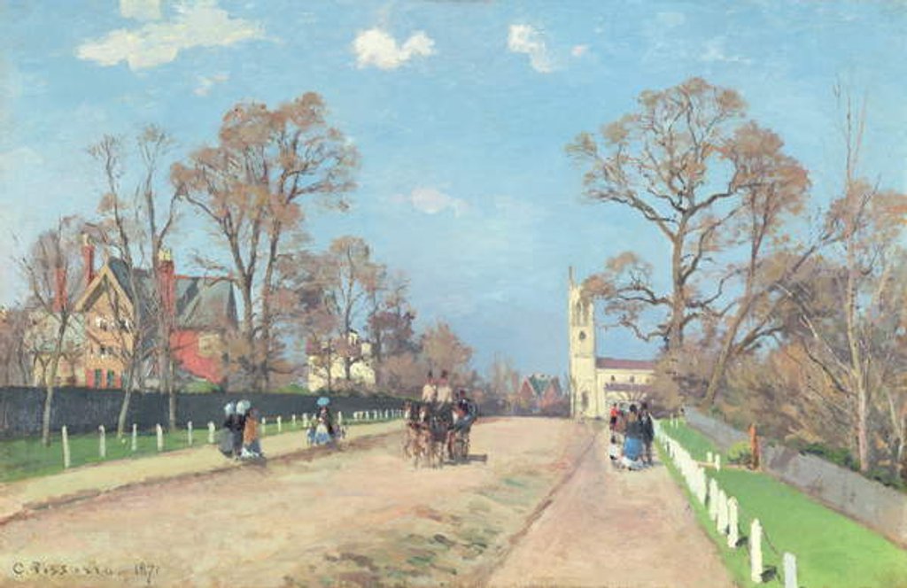 Detail of The Road to Sydenham, 1871 by Camille Pissarro