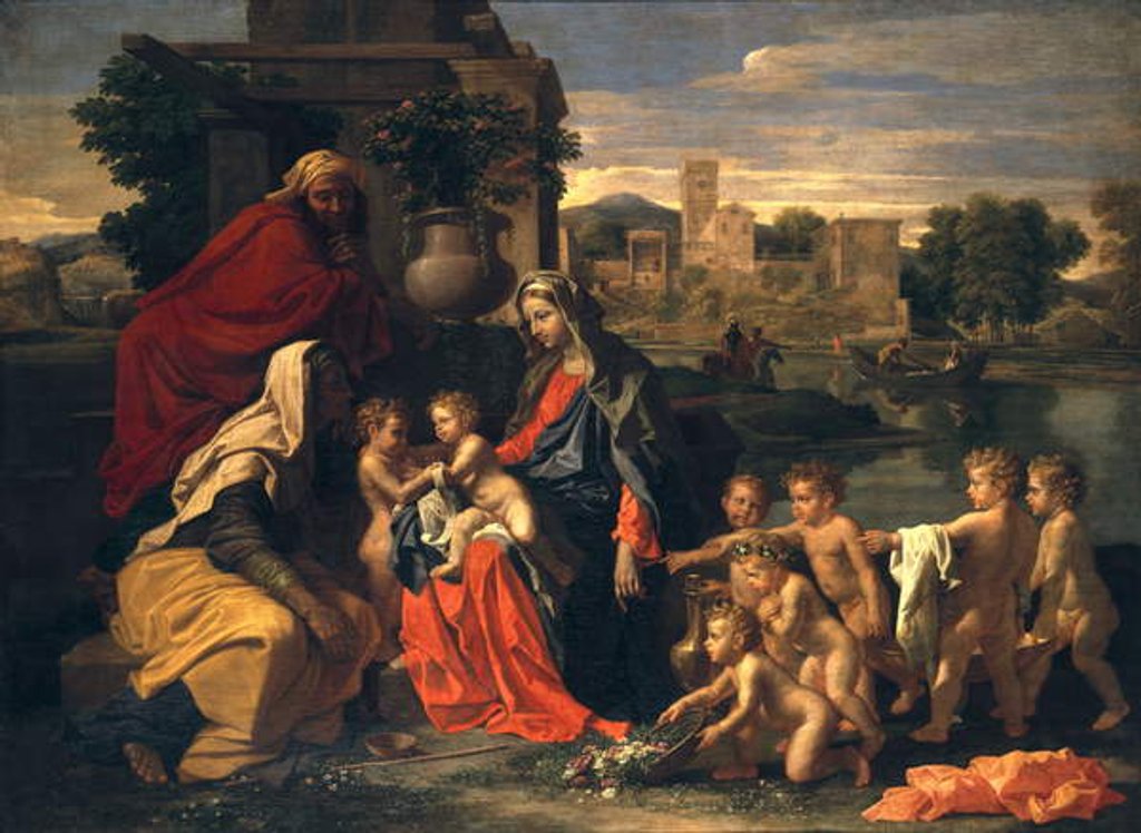 Detail of The Holy Family with the Infant St. John the Baptist and St. Elizabeth by Nicolas Poussin