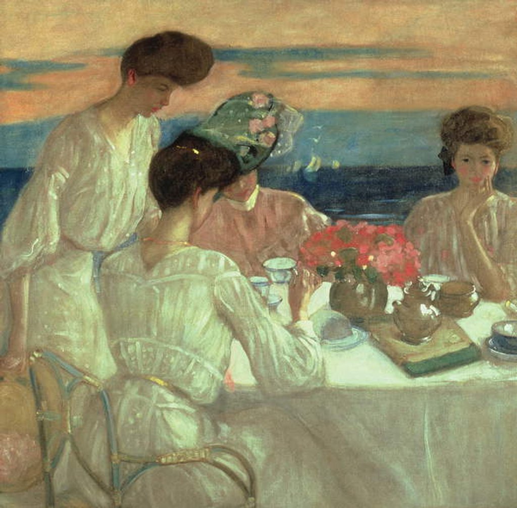 Detail of Afternoon Tea on the Terrace by Frederick Carl Frieseke