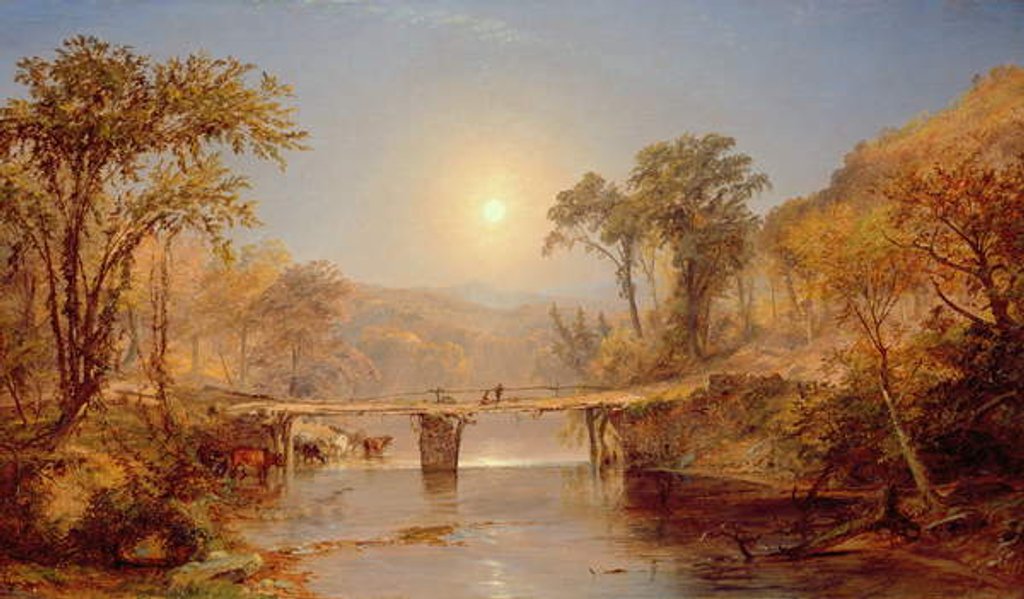 Detail of Indian Summer on the Delaware River, 1882 by Jasper Francis Cropsey