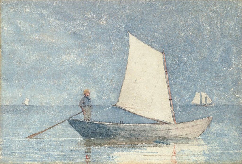 Detail of Sailing a Dory, 1880 by Winslow Homer