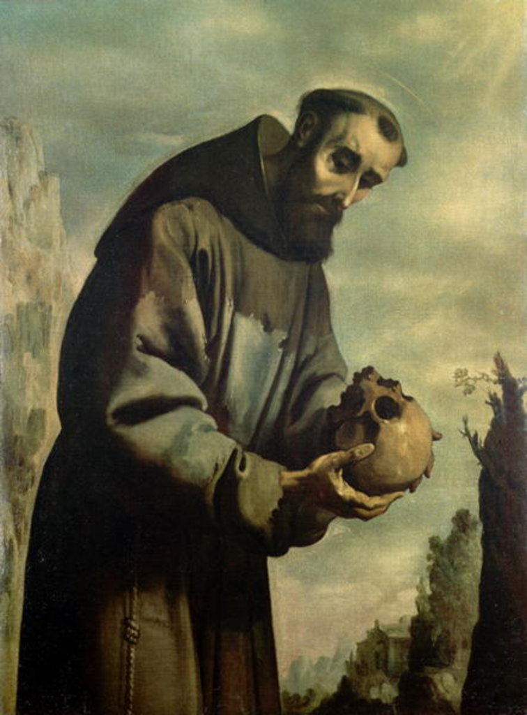 Detail of St. Francis in Meditation by Francisco de Zurbaran