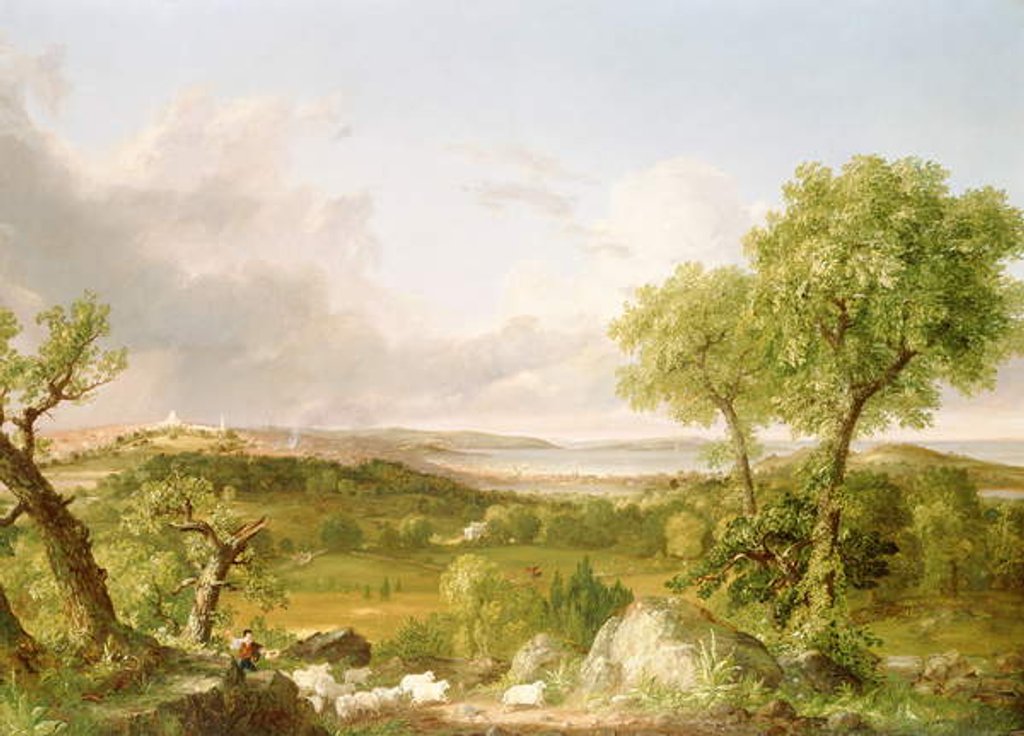 Detail of View of Boston by Thomas Cole