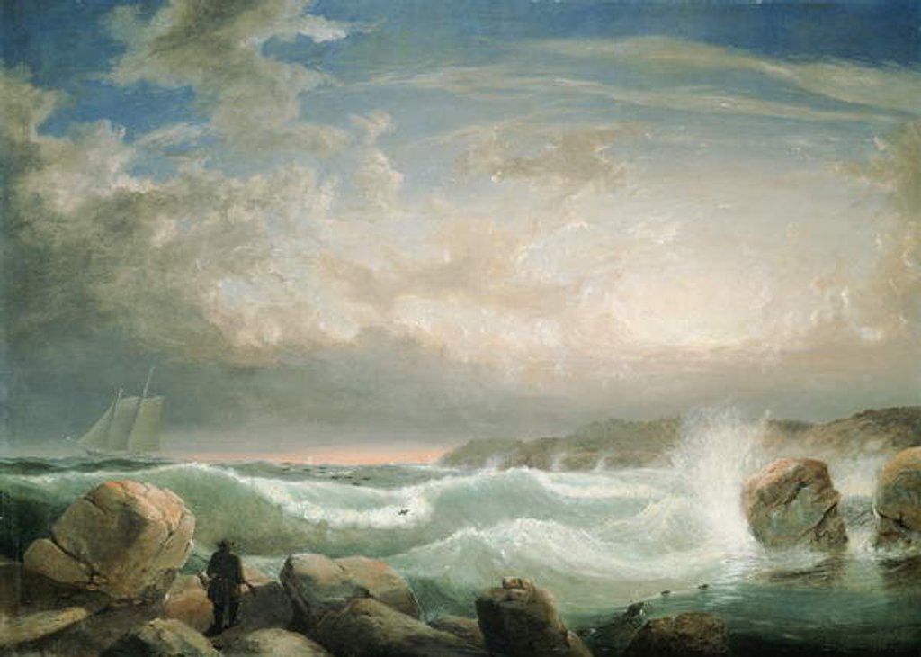 Detail of Rafe's Chasm, Gloucester, Massachusetts by Fitz Henry Lane