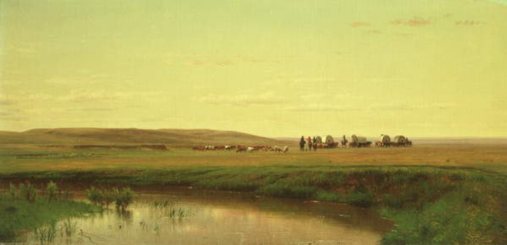 Detail of A Wagon Train on the Plains by Thomas Worthington Whittredge