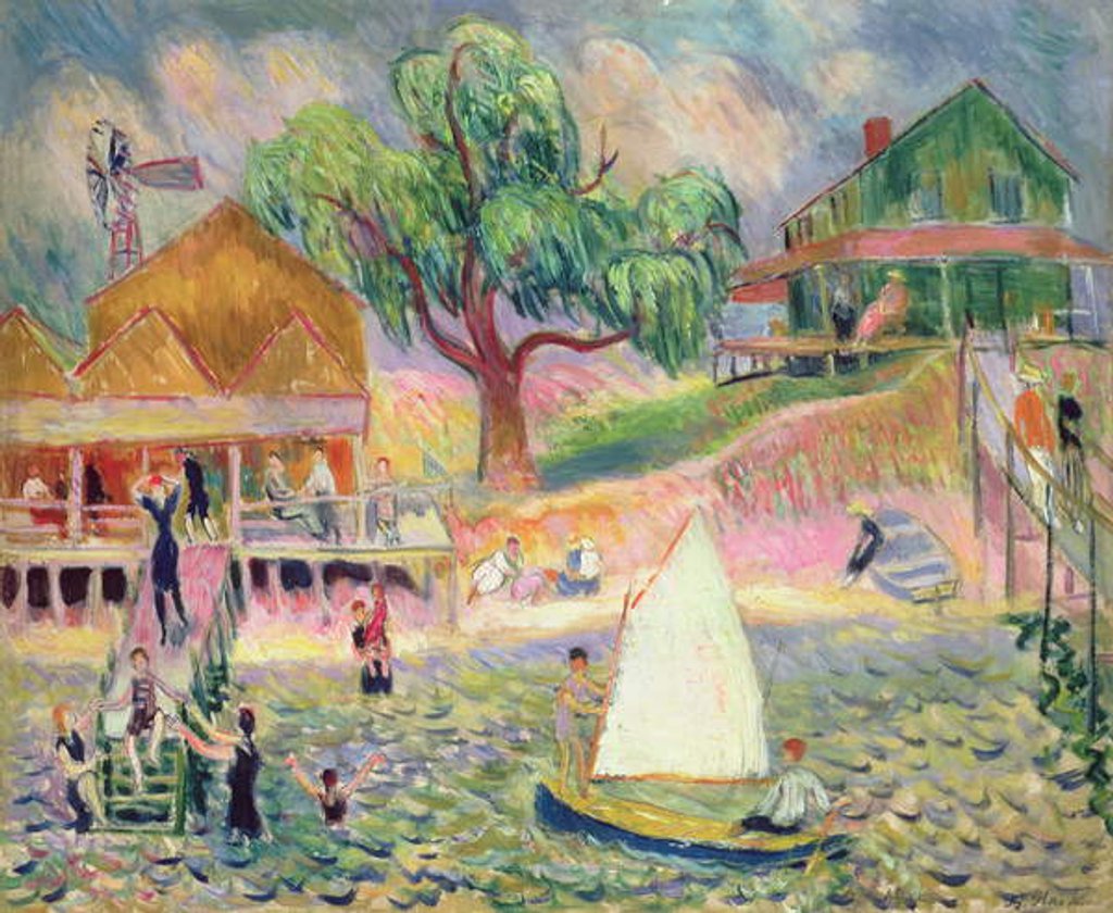 Detail of The Green Beach Cottage, Belport, Long Island by William James Glackens