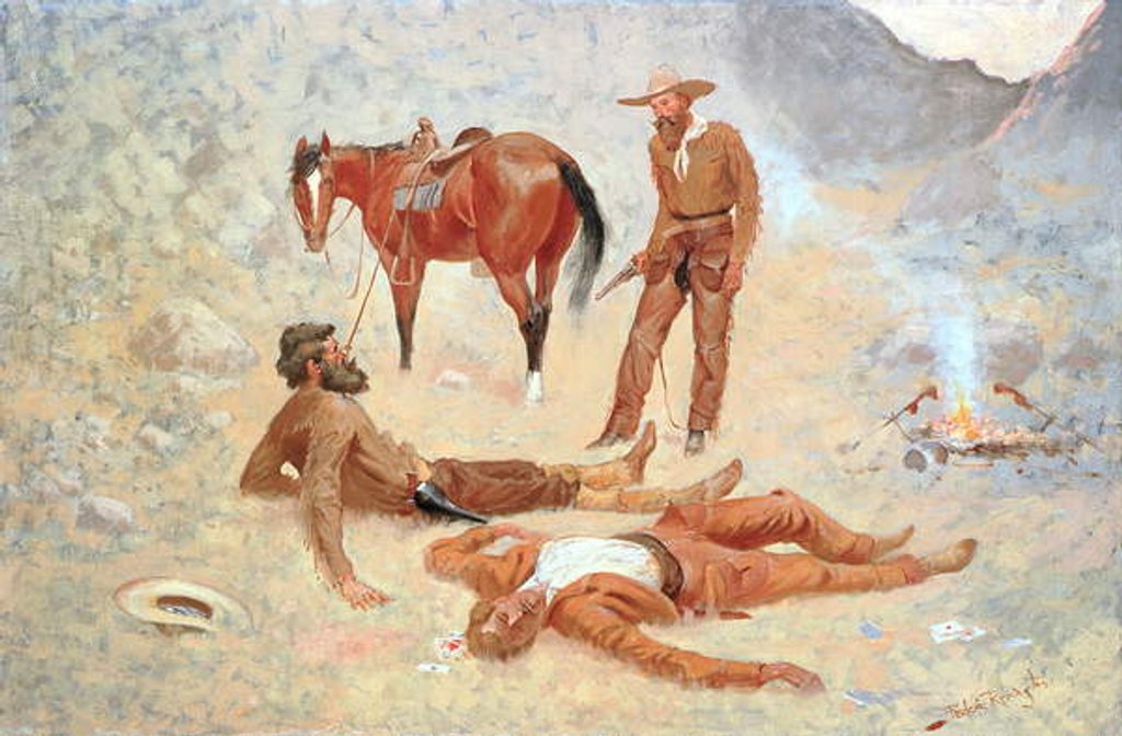Detail of He Lay Where he had Been Jerked, Still as a Log by Frederic Remington