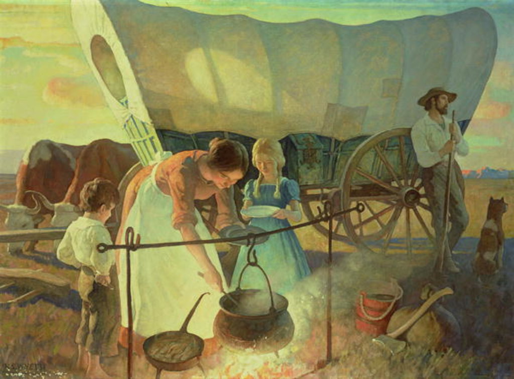 Detail of Seeking the New Home by Newell Convers Wyeth