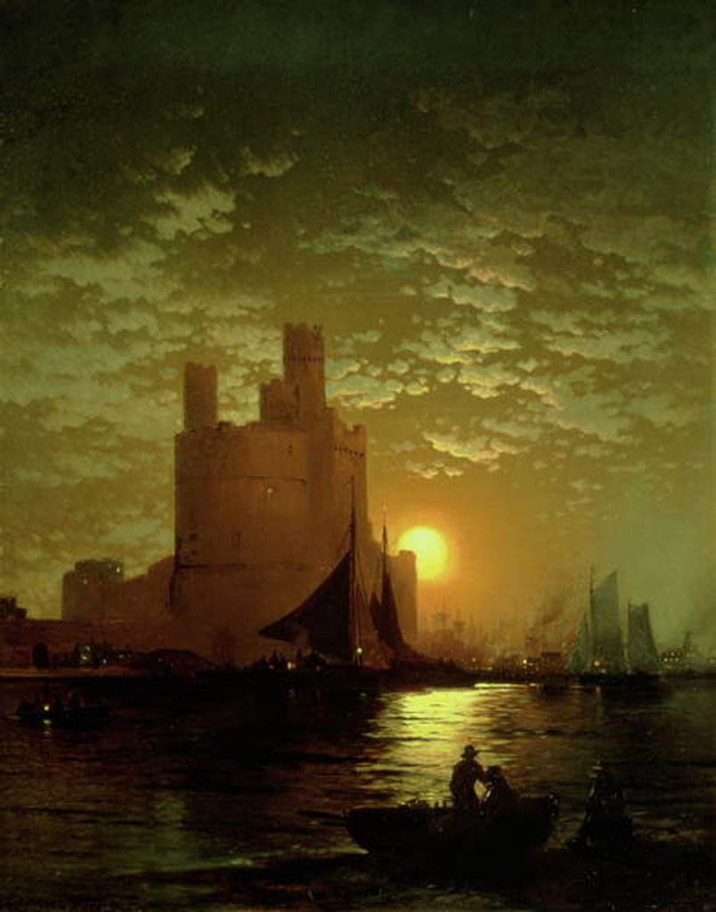 Detail of Moonlit Scene by Edward Moran