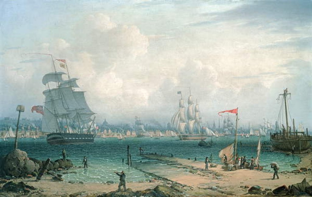 Detail of View of Liverpool, from Cheshire by Robert Salmon