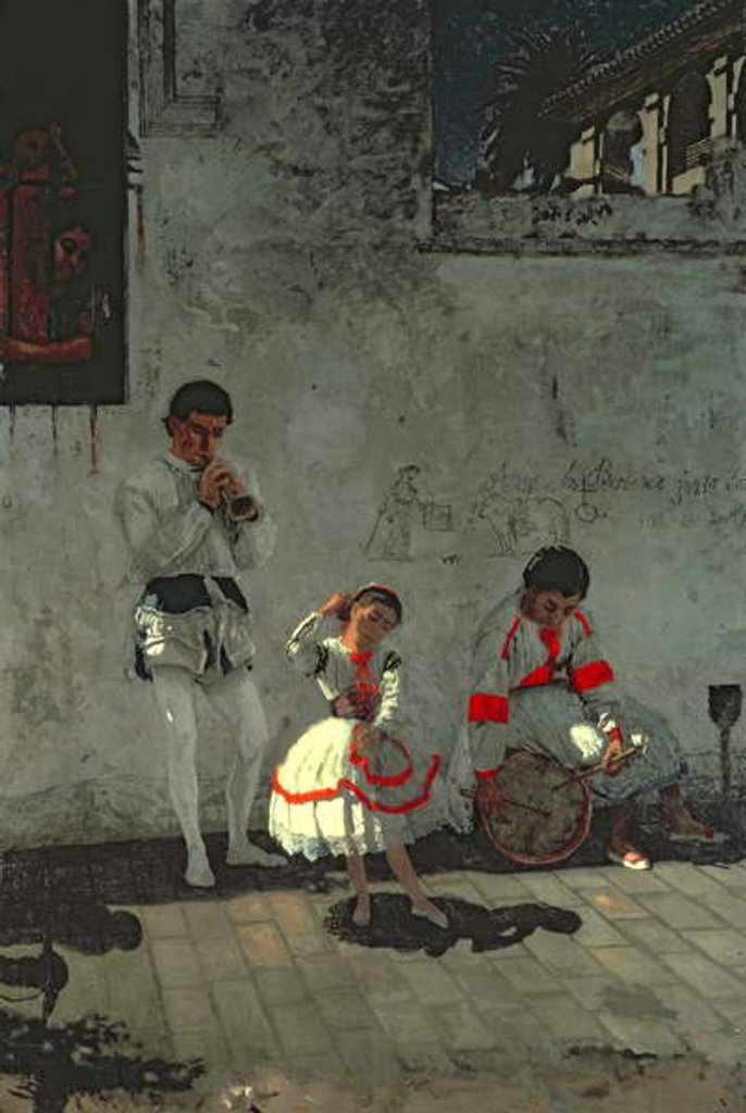 Detail of Street Scene in Seville by Thomas Cowperthwait Eakins