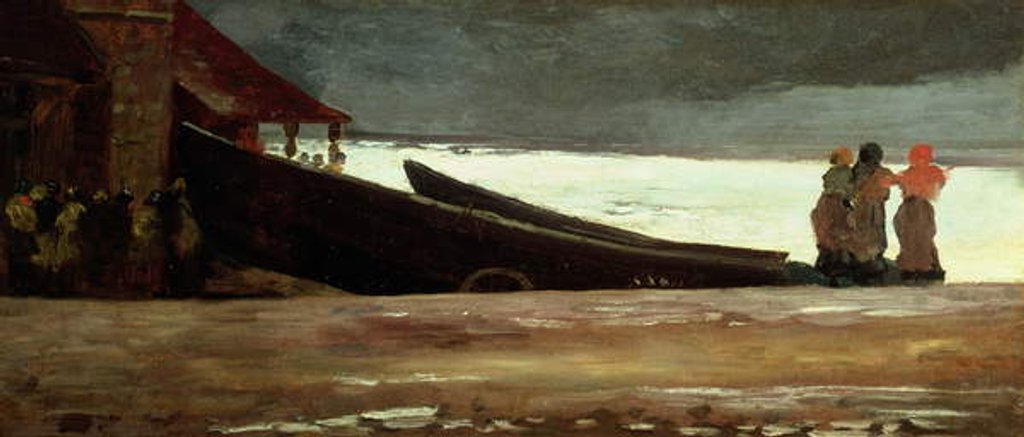 Detail of Watching a Storm on the English Coast by Winslow Homer