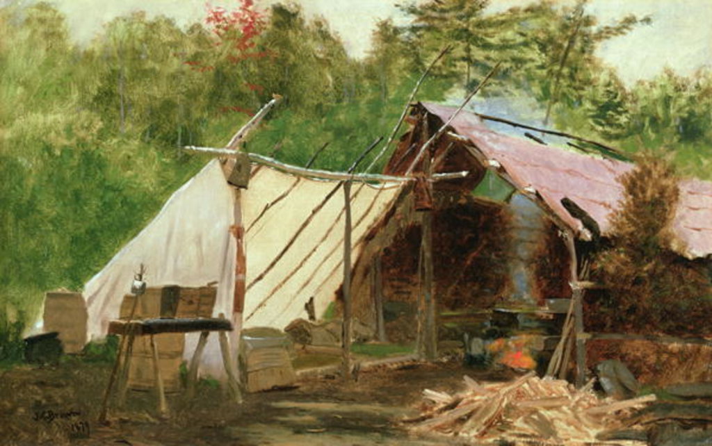 Detail of Camp in the Maine Wood, No.3, 1879 by John George Brown