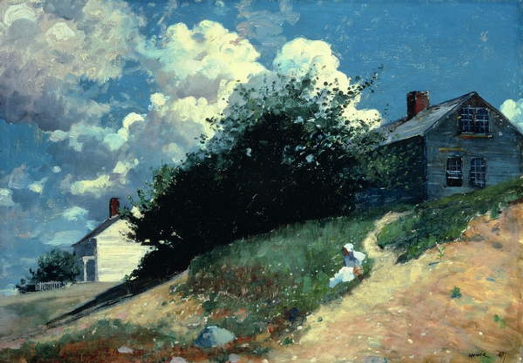Detail of Houses on a Hill, 1879 by Winslow Homer