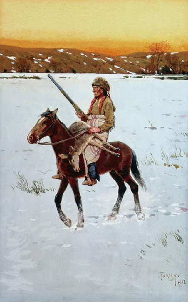 Detail of Indian Returning from the Hunt, 1912 by Henry Francois Farny