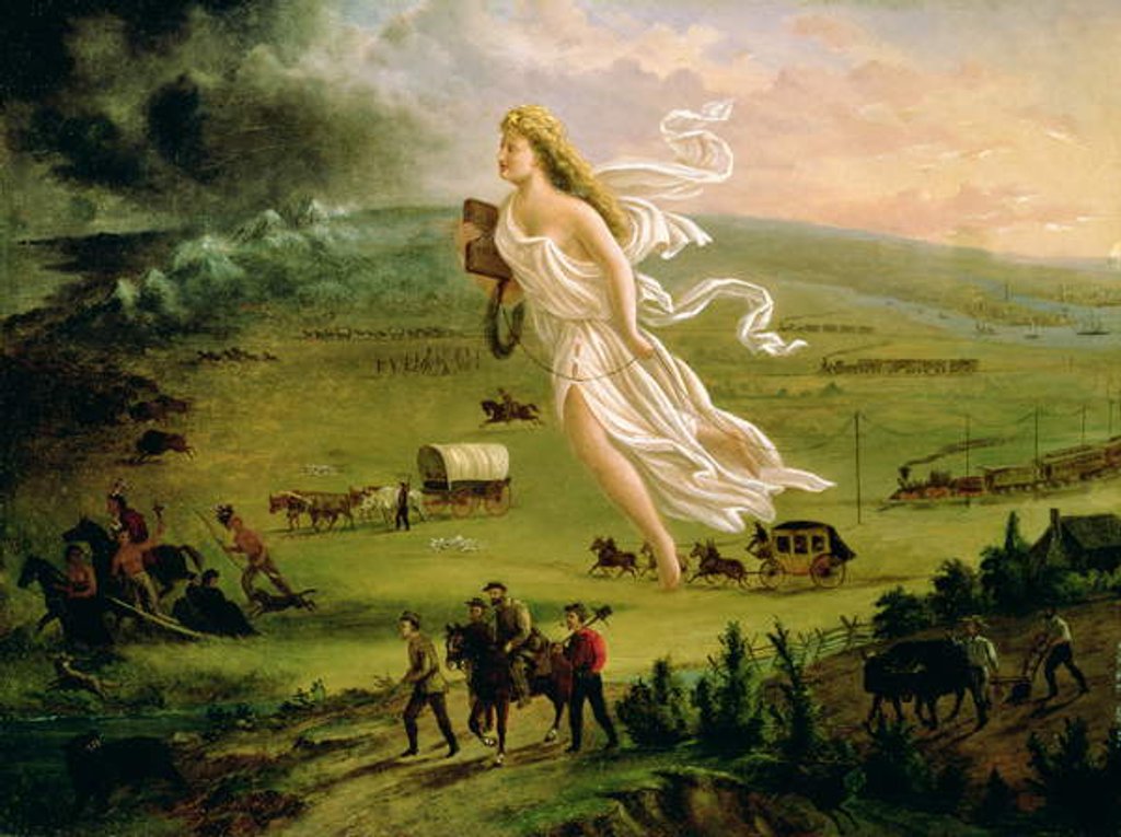 Detail of American Progress, 1872 by John Gast