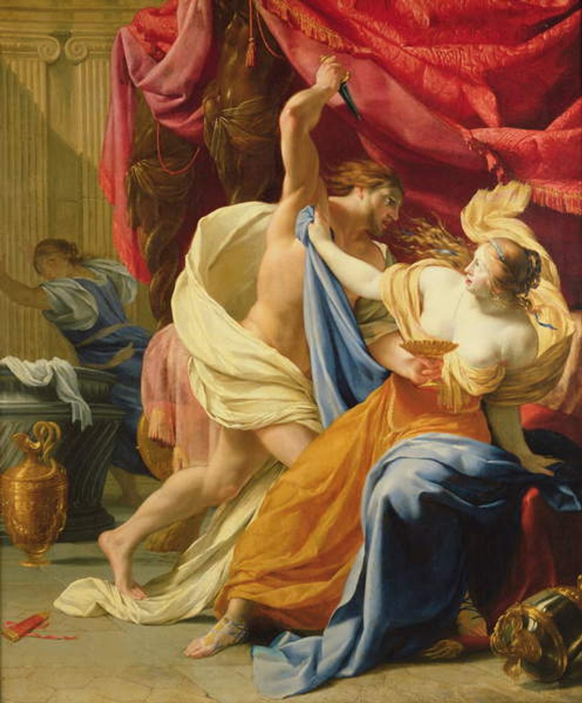 Detail of Lucretia and Tarquin by Simon Vouet