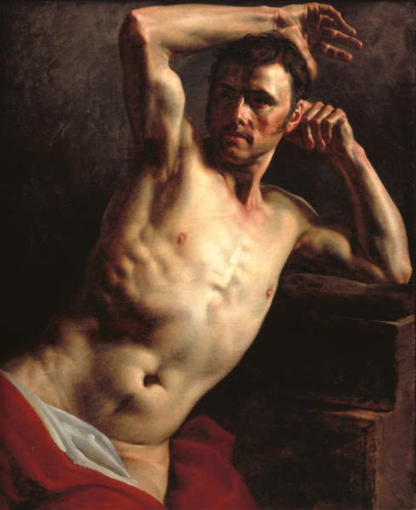 Detail of Male nude half-length by Theodore Gericault
