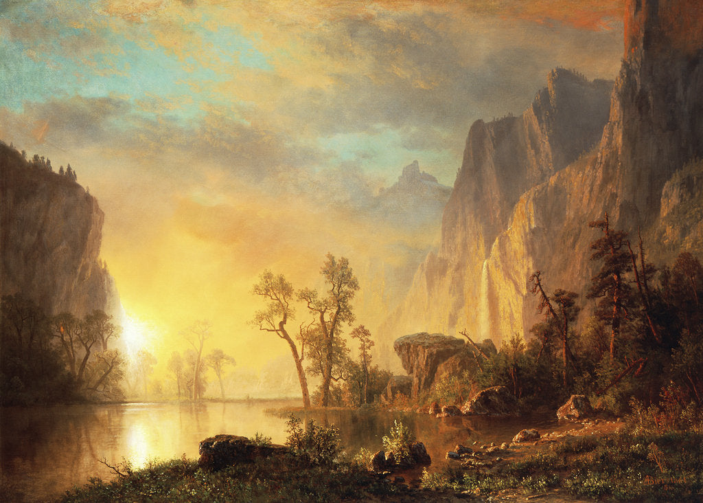Detail of Sunset in the Rockies by Albert Bierstadt