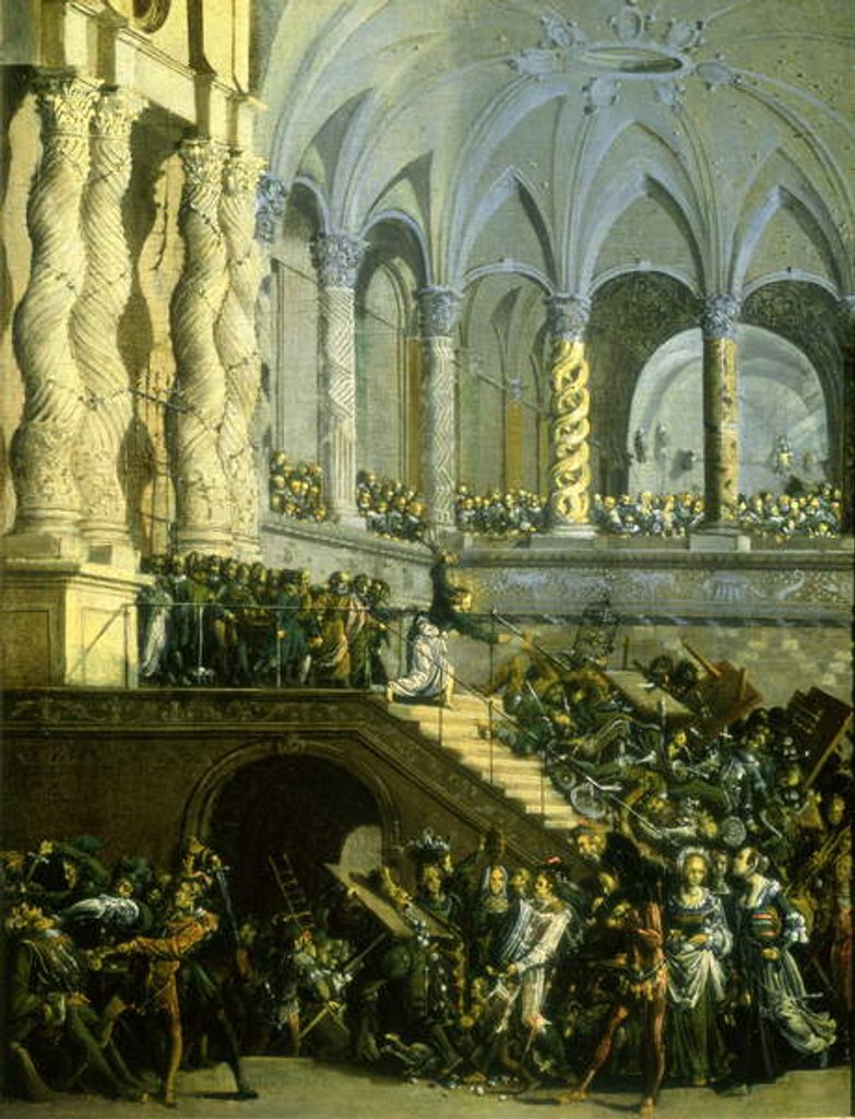 Detail of Christ Driving the Money Lenders from the Temple by Francois de Nome