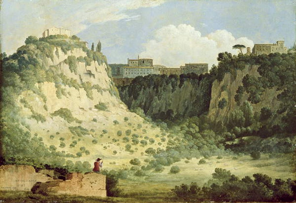 Detail of View of the Temple of Diana, Nemi, with a Shepherd in the Foreground, 1785 by Thomas Jones
