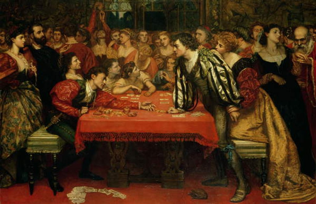 Detail of A Venetian Gaming-House in the Sixteenth Century by Valentine Cameron Prinsep