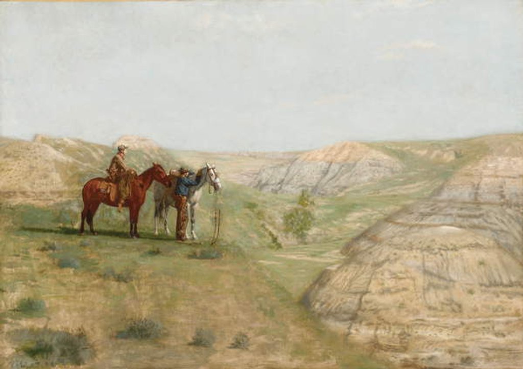 Detail of Cowboys in the Badlands, 1888 by Thomas Cowperthwait Eakins