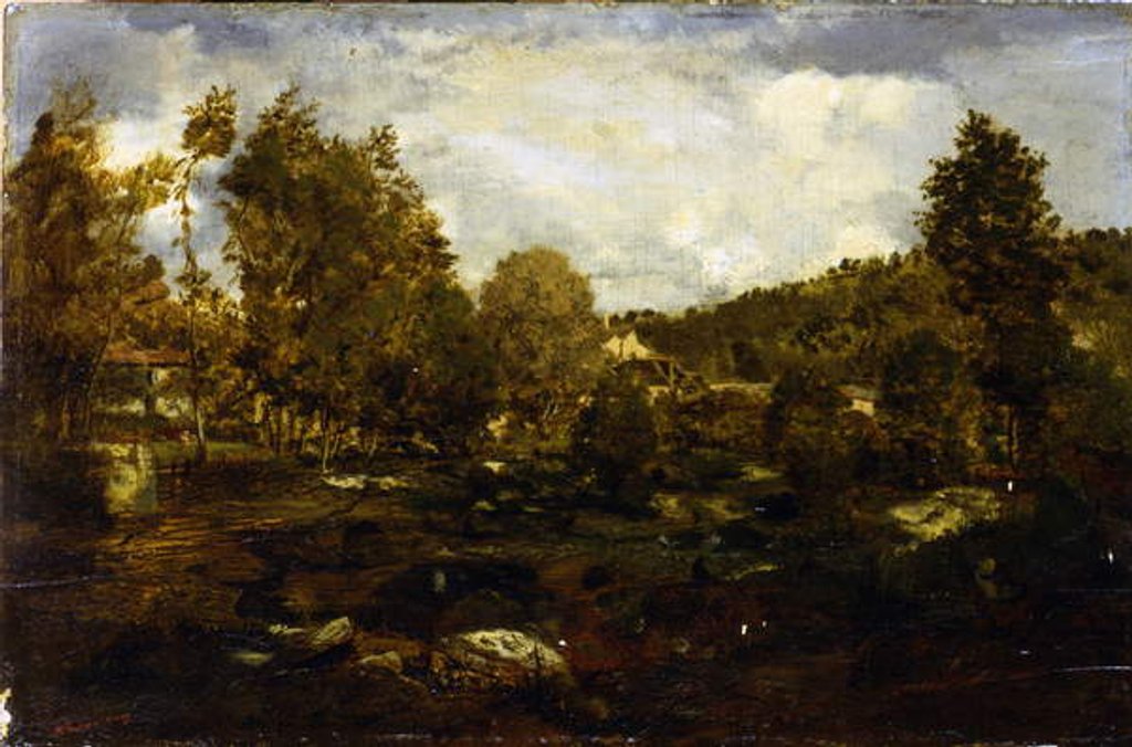 Detail of The Valley of Tiffauge by Theodore Rousseau