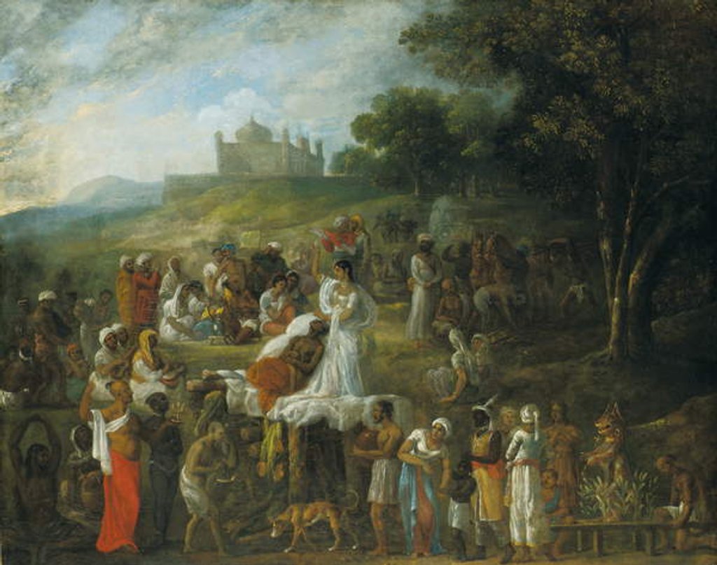 Detail of Sacrifice of a Hindoo Widow Upon the Funeral Pile of Her Husband by Johann Zoffany