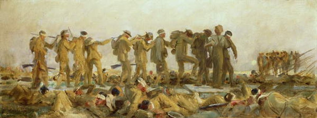 Detail of Gassed, an oil study, 1918-19 by John Singer Sargent