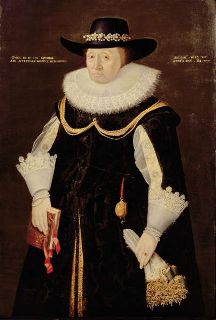 Detail of Portrait of a Lady, 1629 by English School