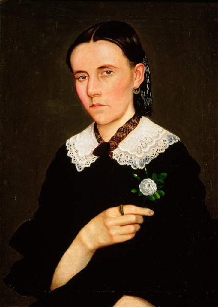 Detail of Portrait of a Woman, 1861 by Hermenegildo Bustos