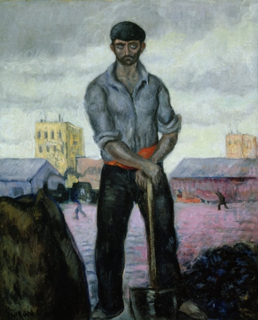 Detail of Coal Miner at the Port, 1930 by Valentin Thibon de Libian