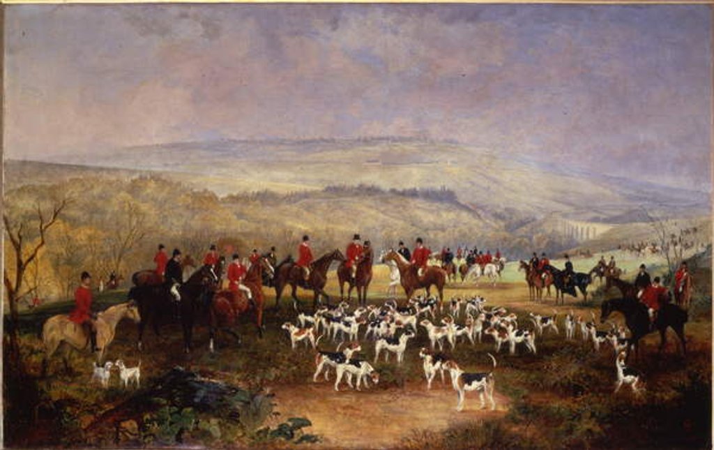 Detail of Meet of Major Browne's Fox Hounds from March's North Banks, 1872 by T. J. Gibb