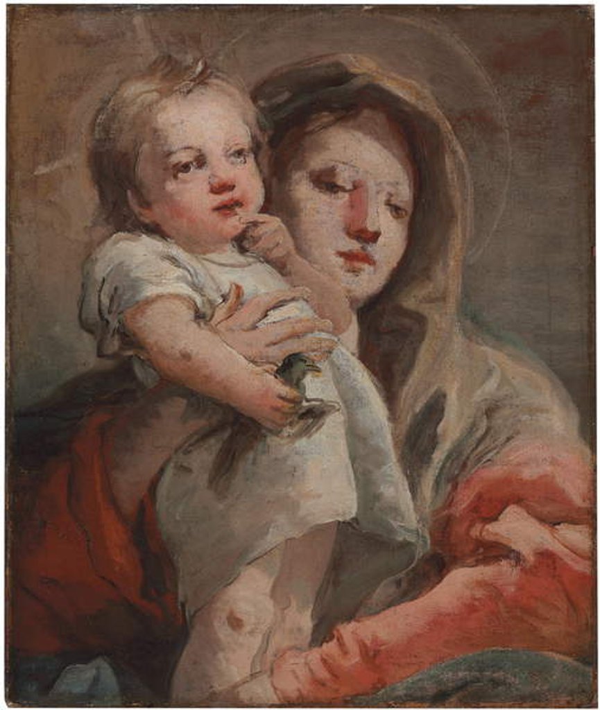 Detail of The Madonna and Child with a goldfinch by Giandomenico Tiepolo