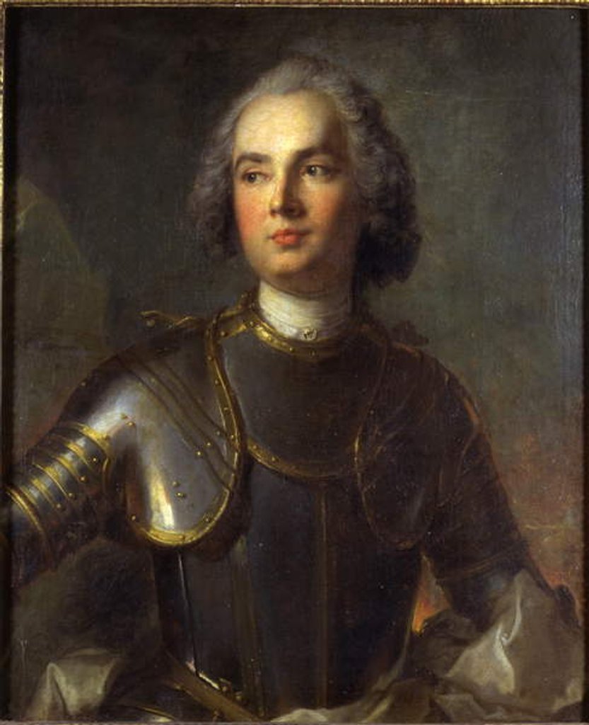 Detail of Portrait of Charles-Guillaume-Louis, Marquis de Broglie, Seigneur du Mesnil, 1734 by Jean-Marc Nattier