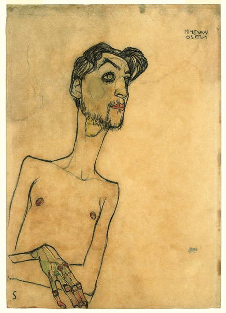 Detail of Mime van Osen, 1910 by Egon Schiele