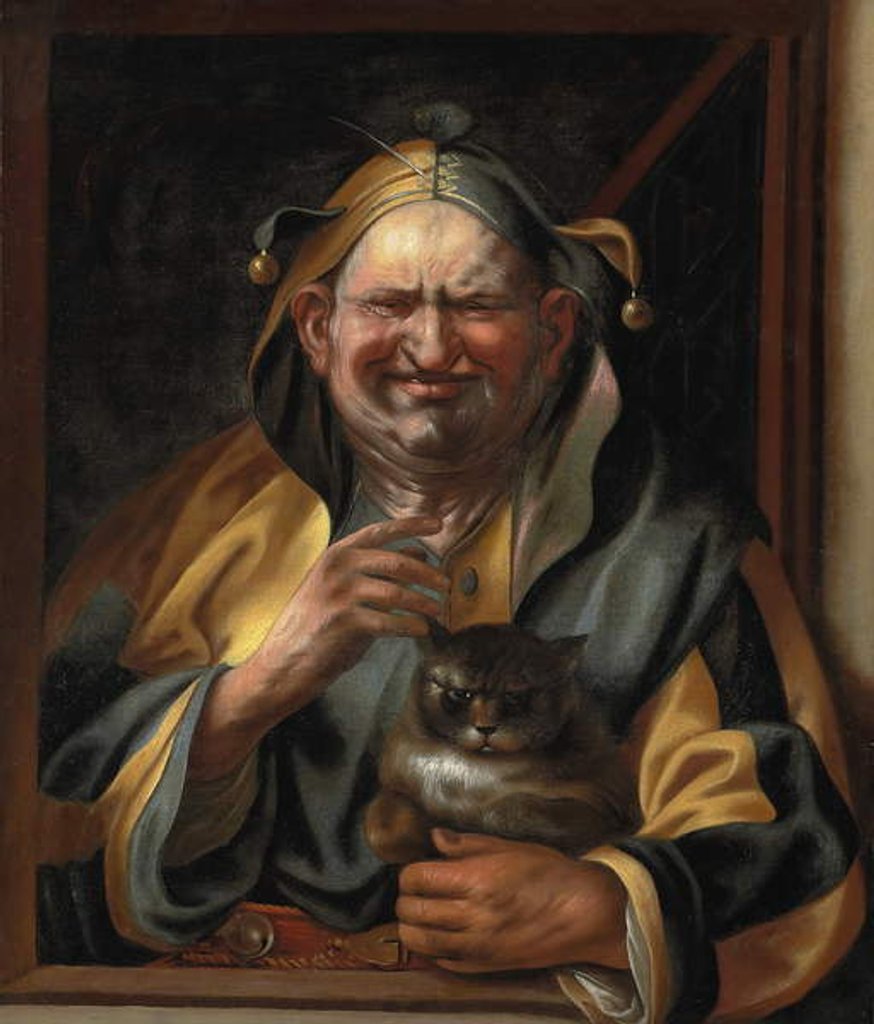 Detail of A jester with a cat by Jacob Jordaens