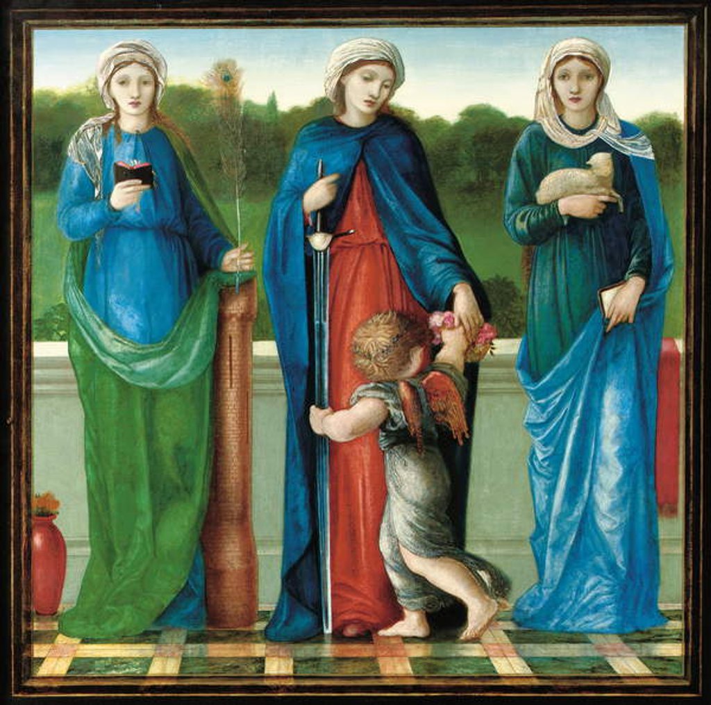 Detail of St. Barabara, St. Dorothy and St. Agnes by Edward Coley Burne-Jones