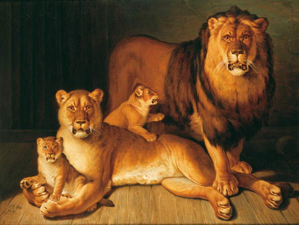 Detail of A Pride of Lions, 1801-02 by Jean-Baptiste Huet
